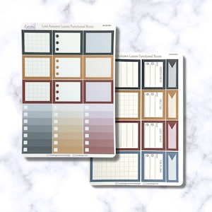 Love Autumn Leaves,  Classic Functional Planner Box Sticker Sheets