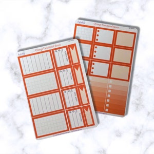 Orange Classic Functional Planner Box Sticker Sheets