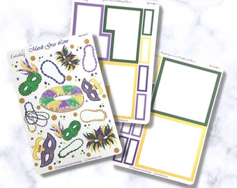 Mardi Gras Love Classic Dashboard Planner Deco e kit di adesivi per scatola