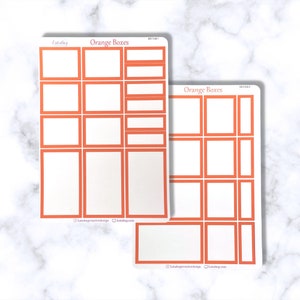 Orange Classic Vertical Planner Box Sticker Sheets