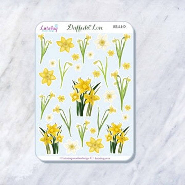 Daffodil Love Floral Deco Sticker Sheet