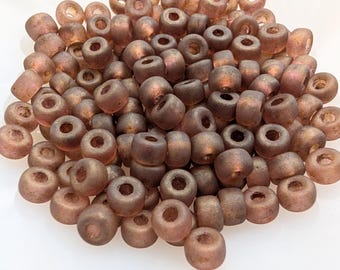 Crystal Matte Bronze Luster, Matubo 2/0 Czech Glass Seed Bead, Crow, Pony Bead, E Bead, Large Hole, 50 Beads - Item SB10-62
