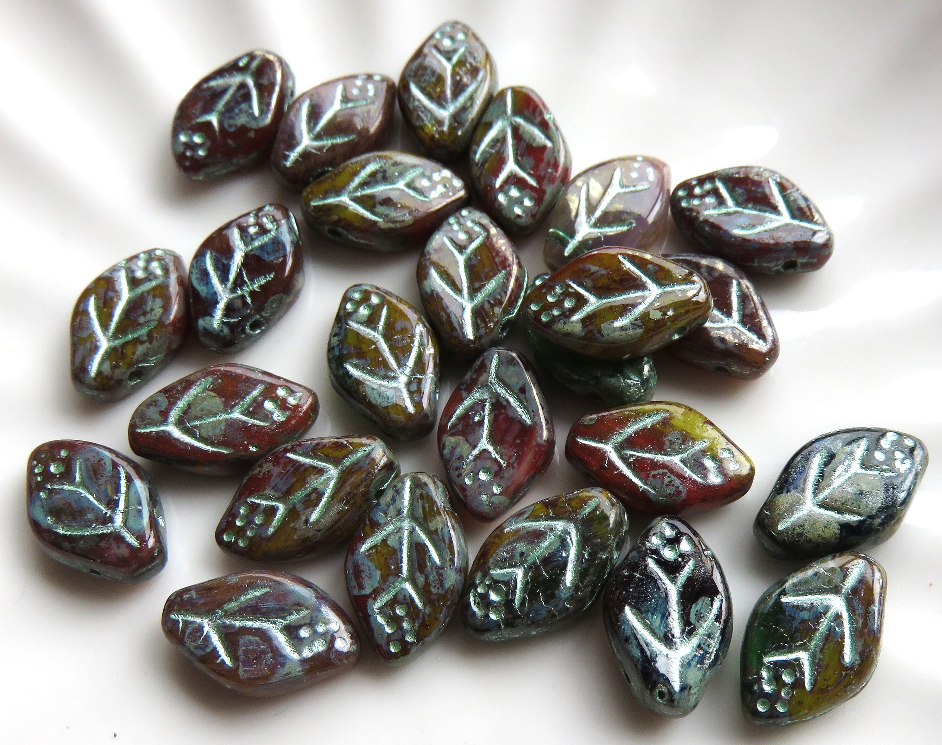 Multi Colored Mixed Fused Opaque Glass With Metallic Mint - Etsy