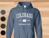 Colorado Hoodie Vintage Athletic Sports Design Hooded Sweatshirt (Unisex)