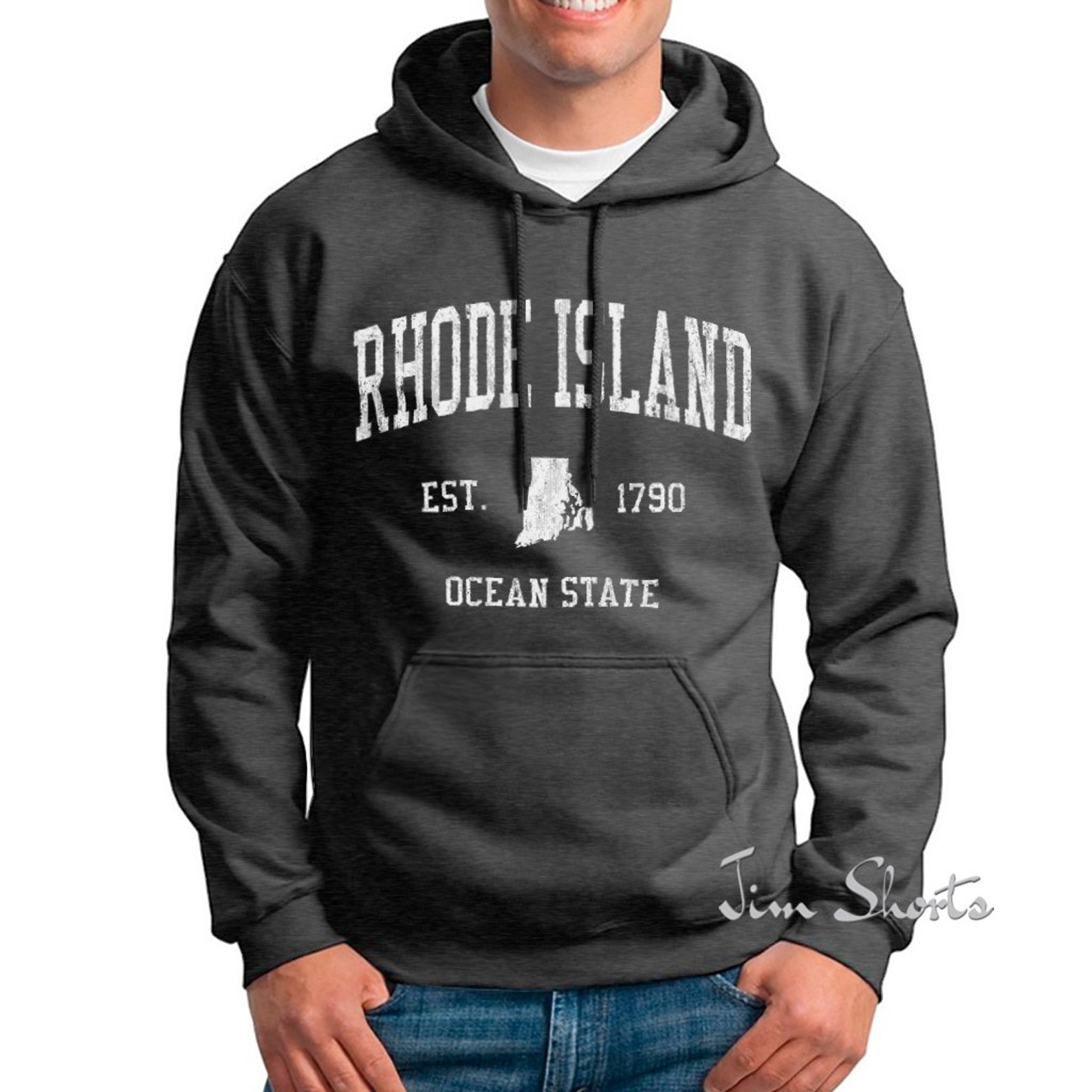 Rhode Island Hoodie Vintage Athletic Sports Design Hooded Etsy
