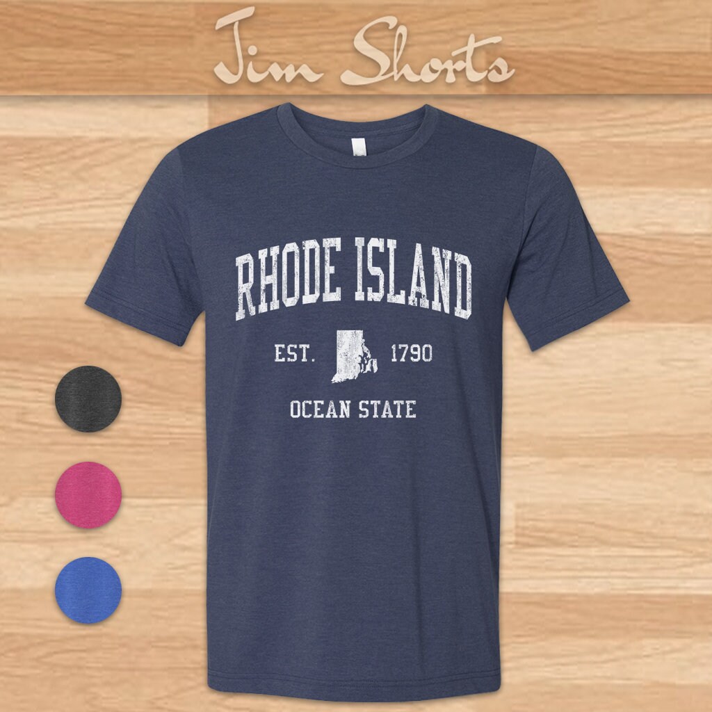 Rhode Island TShirt Vintage Athletic Sports Design Unisex Etsy