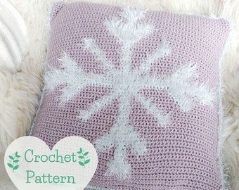 Christmas Crochet Cushion, Holiday Crochet Pillow, Christmas Decor, Winter Crochet, Winter Decor, Holidy Decor, Snowflake, Snowflake crochet