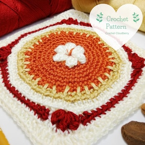 Pumpkin Pie Granny Square Pattern, crochet pattern, crochet squares, granny squares, crochet square pattern, autumn crochet, fall decor