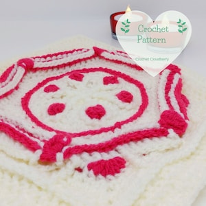 Ruby Hexagon Granny Square Pattern, Crochet Square Pattern,  Afghan Block, Crochet Square Tutorial