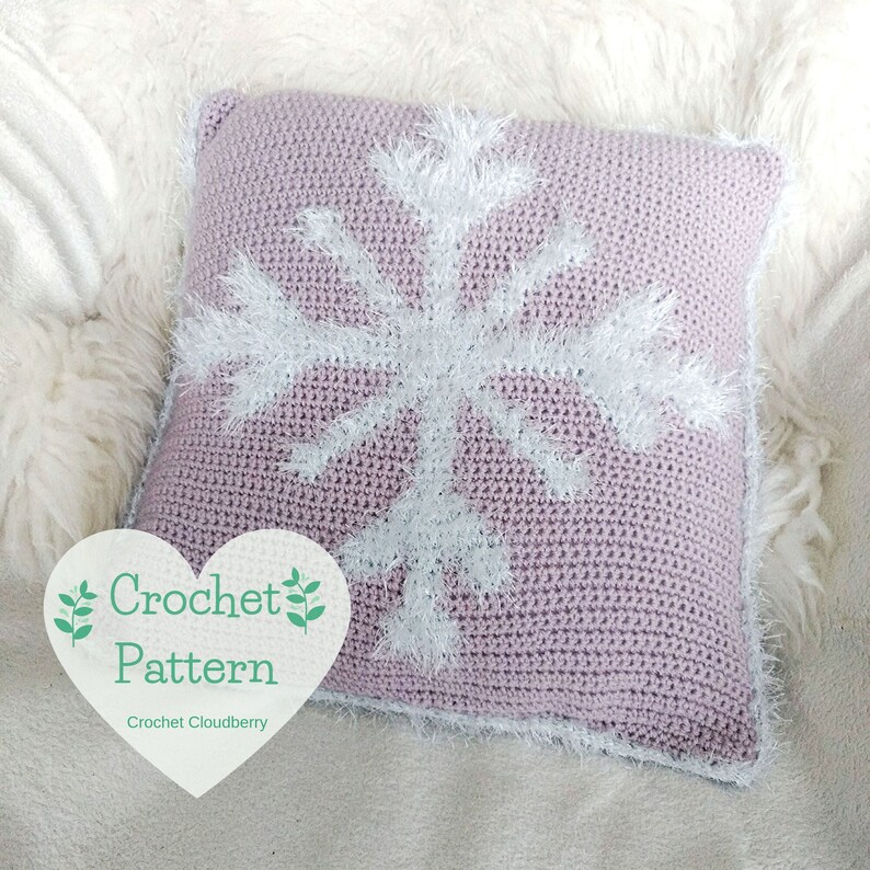 Christmas Crochet Cushion, Holiday Crochet Pillow, Christmas Decor, Winter Crochet, Winter Decor, Holidy Decor, Snowflake, Snowflake crochet image 1