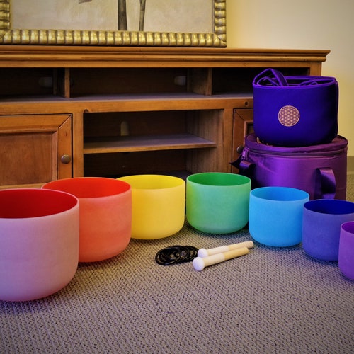 Chakra 18 Inch Crystal Singing Bowl Meditation Bowls With a Etsy