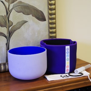 432HZ Crystal Singing Bowl: 10 inch Indigo A Note, 3rd Eye Chakra