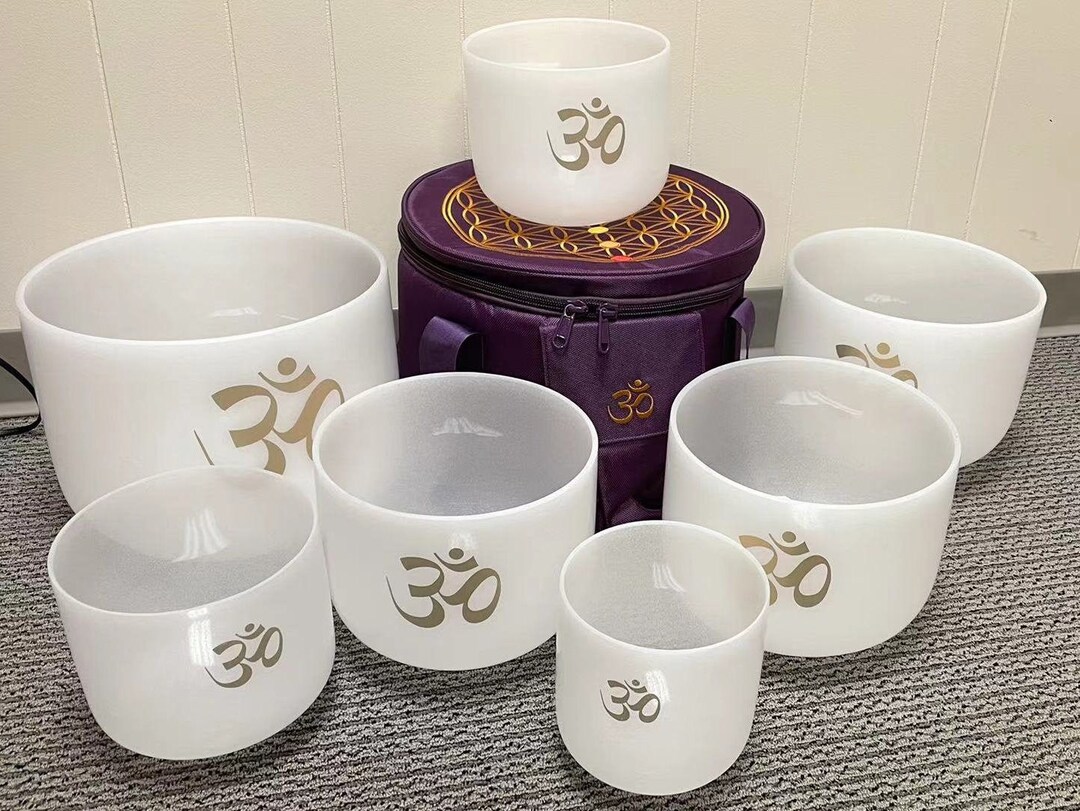 432hz Chakra Tuned Crystal Singing Bowl Set, Sound Healing - Etsy