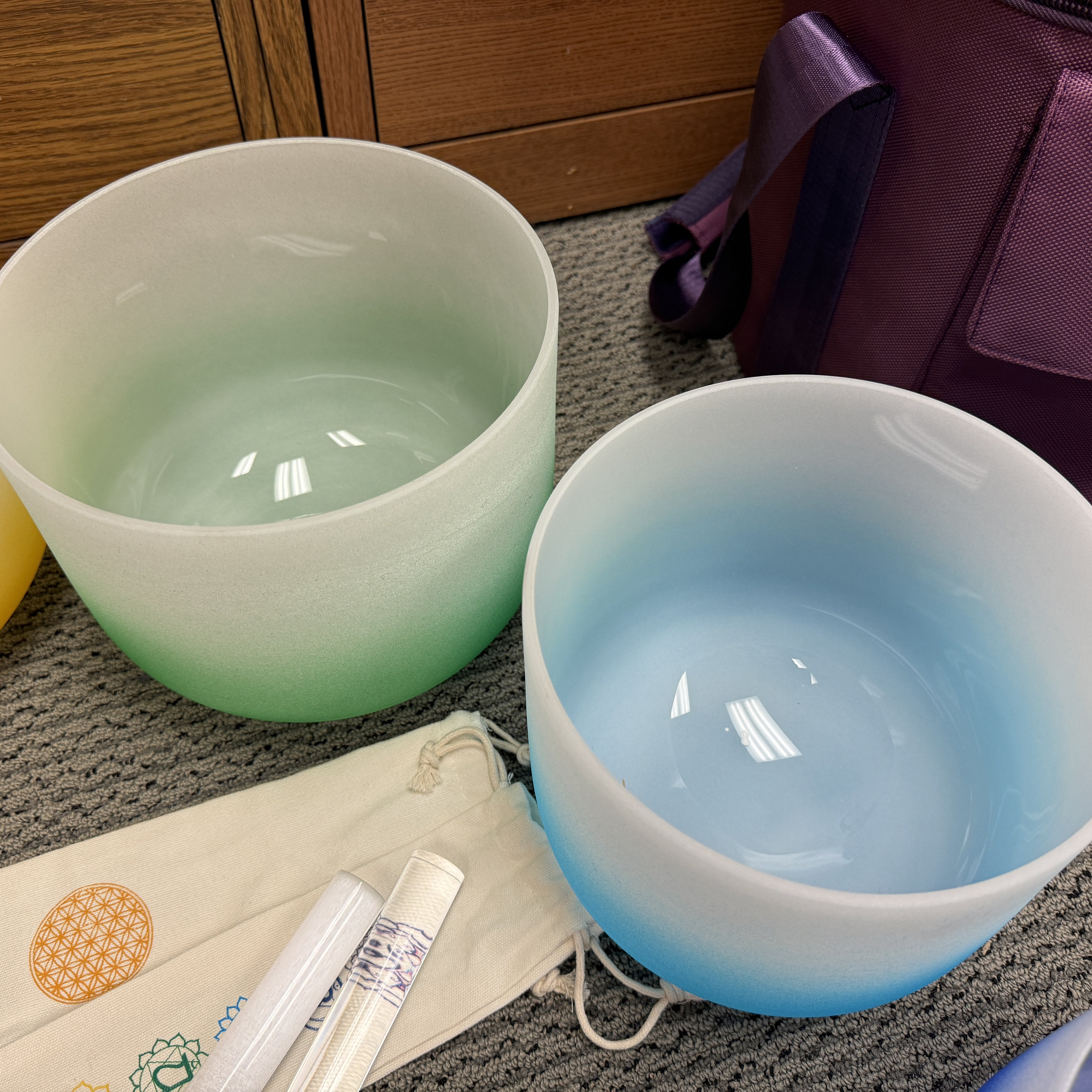 432HZ クリスタルシンギングボウルセット：7チャクラフロステッド