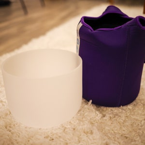 Chakra de gorge 8 pouces G note Crystal Singing Bowl paquet cas, yoga sonne la guérison Des bols de méditation avec un maillet et anneau en caoutchouc tous faits à la main