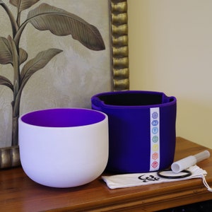 432Hz Crystal Singing Bowl: 10 inch Violet B Note, Crown Chakra