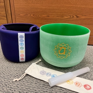 432Hz クリスタルシンギングボウル：10インチ Fノート ハートチャクラボウル