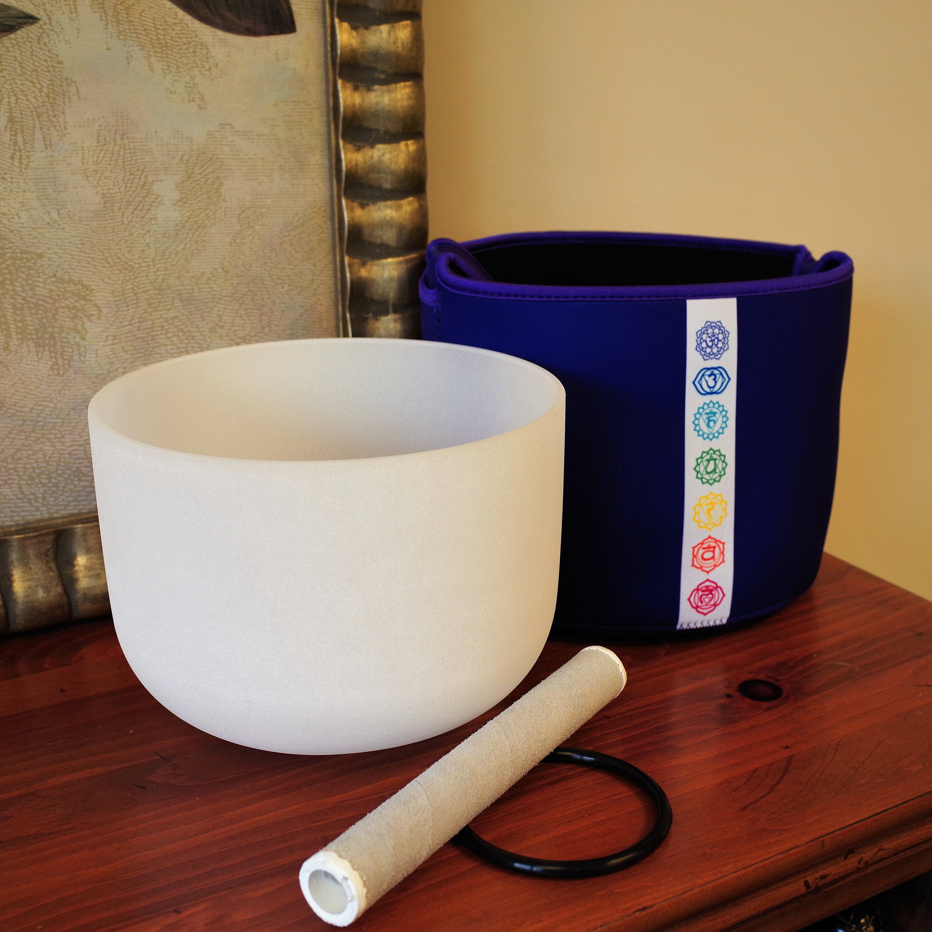 11inch E Note Chakra Crystal Singing Bowl: Sound Healing with Mallet & Case