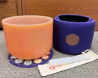 Alchemy Aurora Orange Crystal Singing Bowl - 10 inch E Note