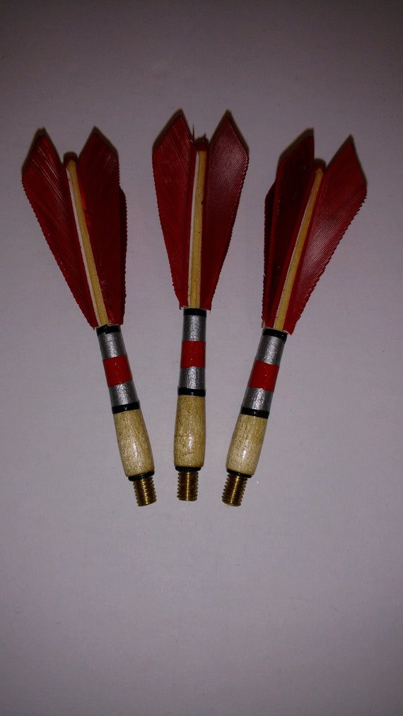 3" Birch wood dart shafts Genuine Turkey Feathers