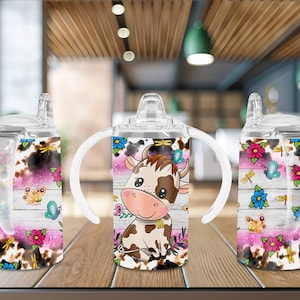 Sublimation Sippy Cup Tumbler Single Lid Round or Double Lid