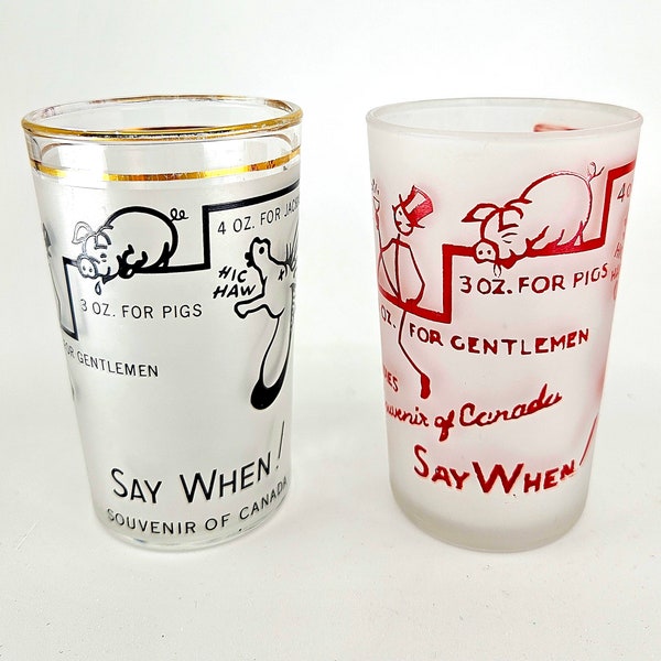 Souvenir of Canada "Say When!" Jiggers - 2 available