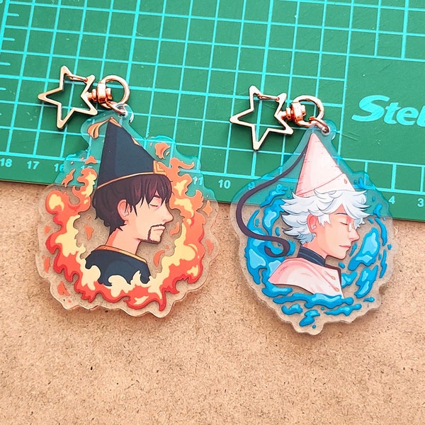 Atelier of witch hat double-sided acrylic keychain | Qifrey and orugio charms 3''