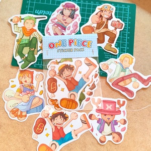 Sticker 3d Movimiento Anime One Piece Luffy Piratas Sanji Mu