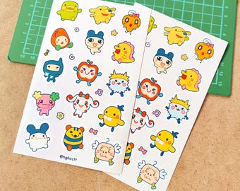 Tiny tamagotchi sticker sheet | Kuchipatchi, Pochitchi, Memetchi, Mametchi, Ichigotchi, Ringotchi, Sebiretchi, Gozarutchi, Ojitchi