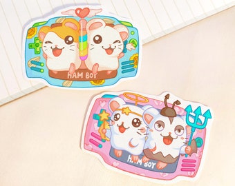 Hamtaro ham ham heartbreak stickers, hamtaro and bijou, harmony and spat