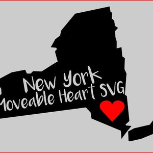 New York State SVG File - New York Moveable Heart SVG - State File. DIGITAL Cut Files