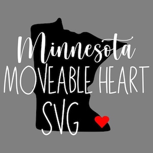 Minnesota State SVG-Datei - Minnesota Bewegliches Herz SVG - Zustandsdatei. DIGITALE Schnittdatei aktiv
