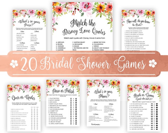 Disney Love Quotes Bridal Shower Game Wedding Traditions Etsy