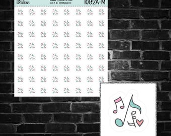 Hoja de pegatinas con iconos musicales