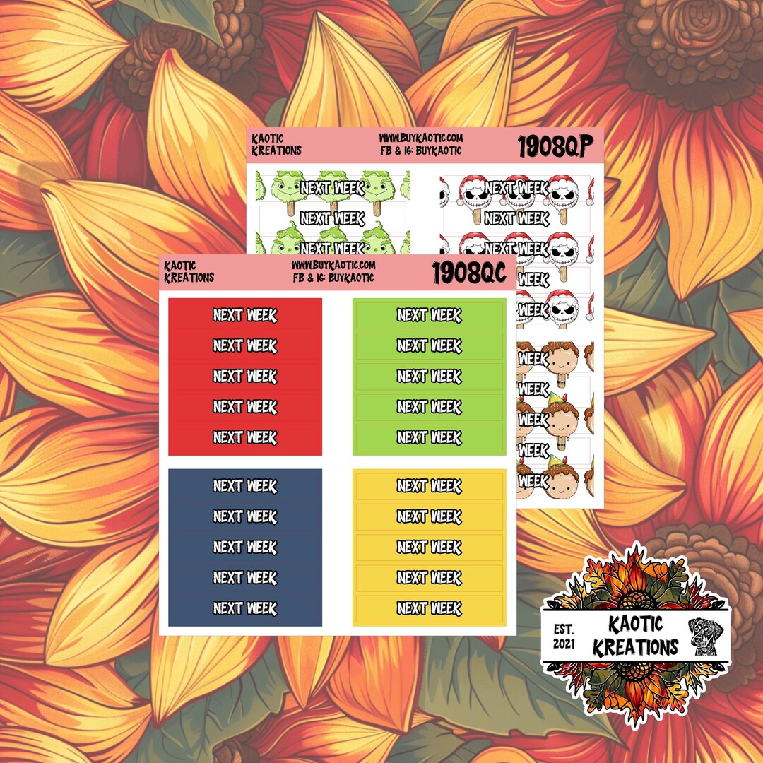 Warm Wishes Next Week Header Planner Stickers - Etsy