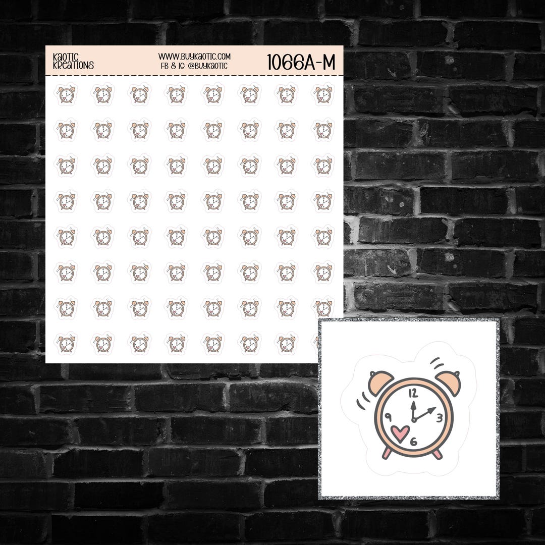 Alarm Clock Icon Sticker Sheet - Etsy