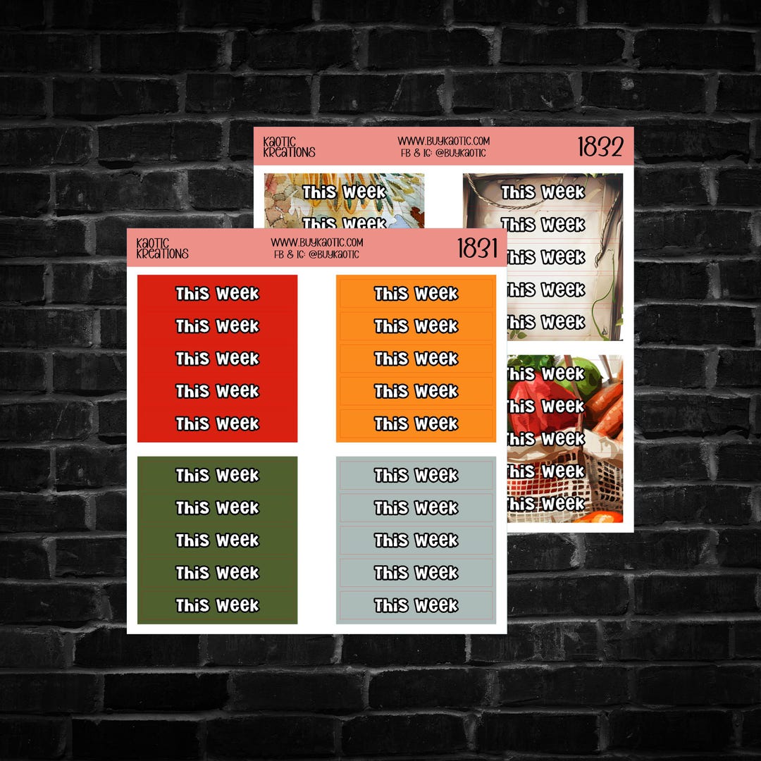Farm Life This Week Header Planner Stickers - Etsy