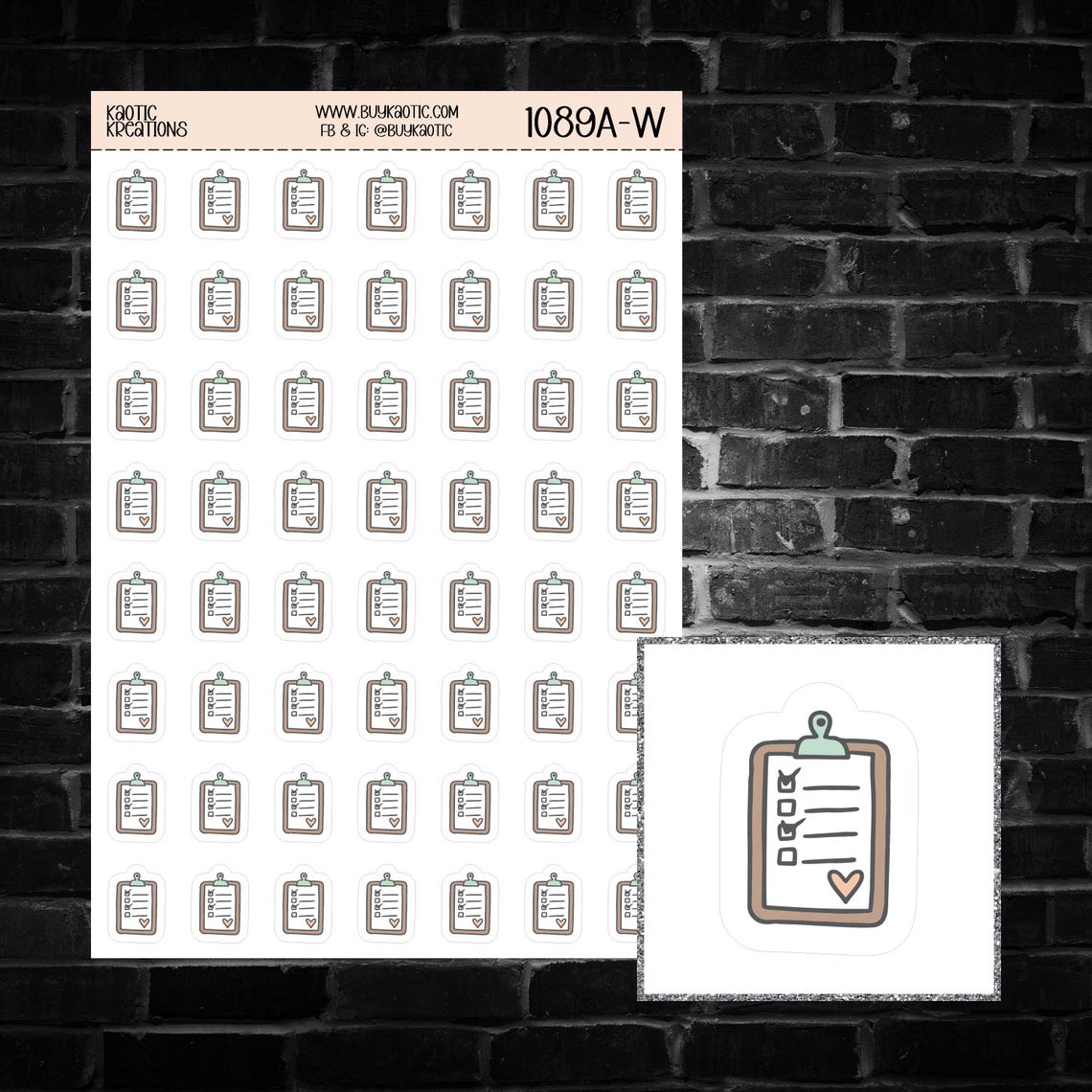 Checklist Icon Sticker Sheet - Etsy