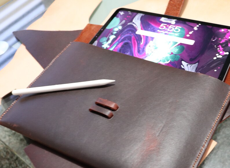 iPad leather case magazine leather handbag minimalist briefcase for iPad preaching Jehovah witness pioneer carry track custom veg tanned lea