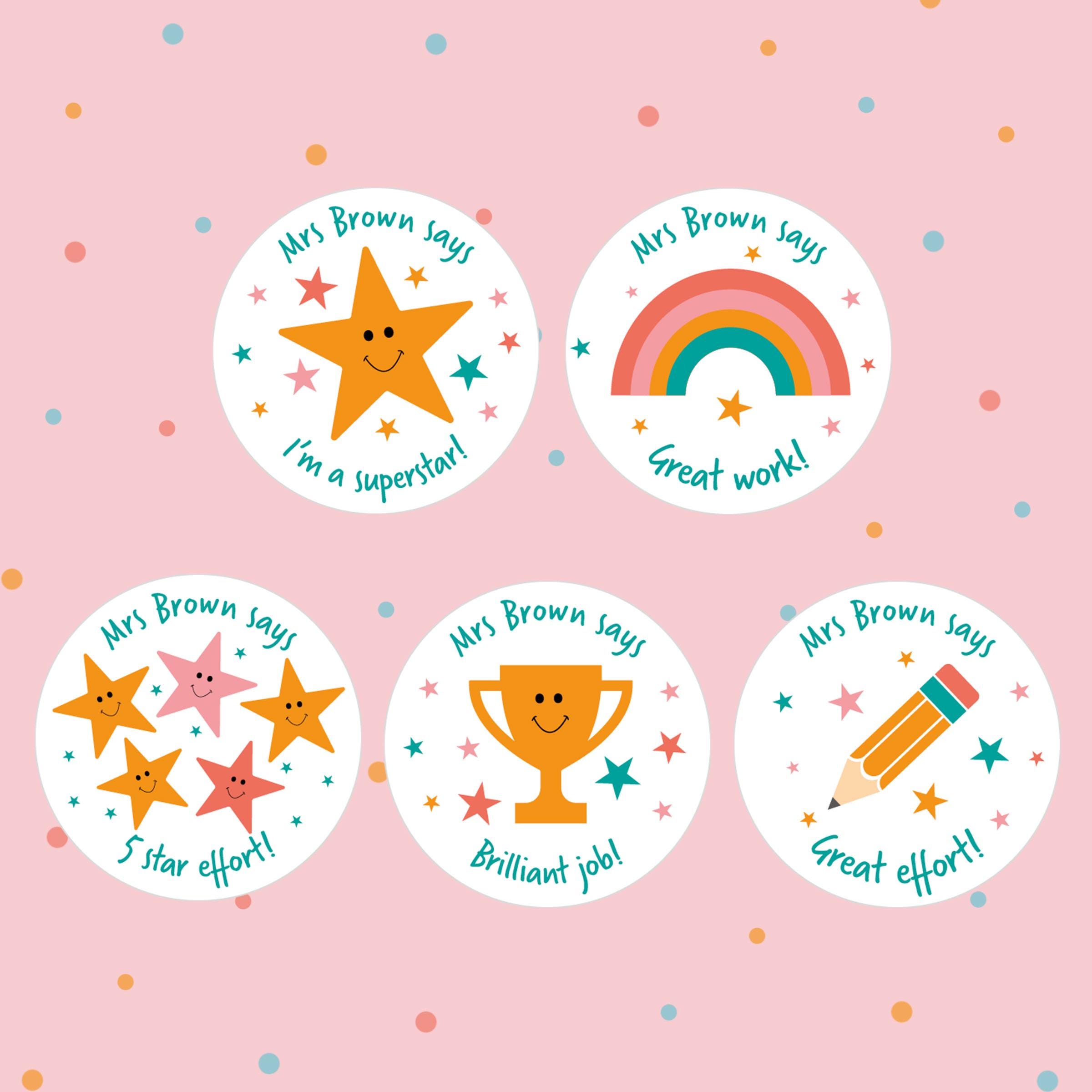 Teacher Stickers, Well Done Stickers, Personalised Teacher Stickers ...