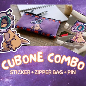 Cubone Dia De Los Muertos Pouch
