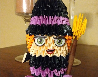 Handcrafted 3D Origami Halloween Witches - Unique Paper Art for Spooky Decor, Halloween Gifts, and Collectors