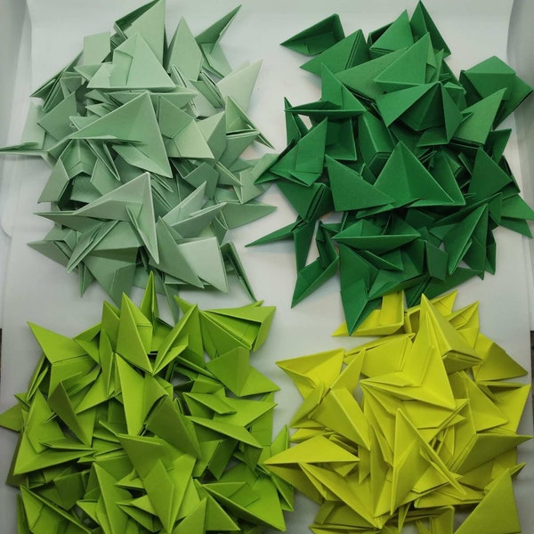 folded 3D origami pieces