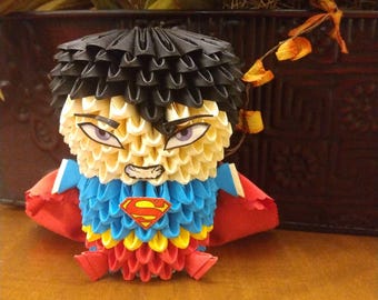 Ręcznie wykonana figurka superbohatera 3D origami - wyjątkowa sztuka papierowa dla fanów komiksów i kolekcjonerów - idealna dekoracja domu i akcesorium na biurko