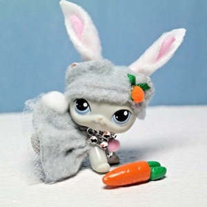 For Littlest Pet Shop Custom Accessories Collar Bow Outfit NO LPS Easter Bunny