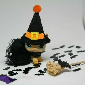 For Littlest Pet Shop Halloween Outfit Custom Accessories Collar Witch NO LPS