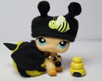 For Littlest Pet Shop Custom Cute Bee Outfit Dress Collar Accessories NO LPS
