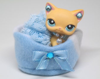 Para Littlest Pet Shop, ropa de cama personalizada, vestido, lindos accesorios.