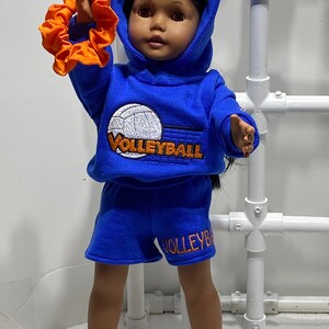 Volleyball Doll Hoodie to fit American Girl Doll
