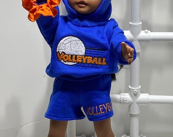 Sudadera con capucha para muñeca de voleibol que se adapta a la muñeca American Girl